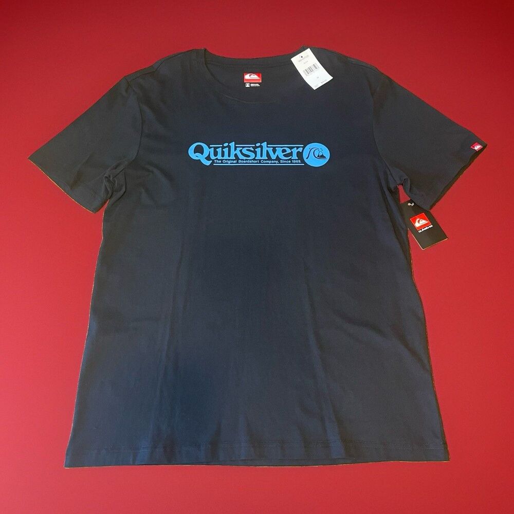 Quiksilver T-Shirt Men M Black Surf Graphic Boardshort Co. 1969 100% Cotton Soft